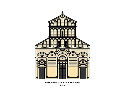 San Paolo A Ripa d'Arno architecture design gothic graphicdesign illustration italy lineart lines pisa