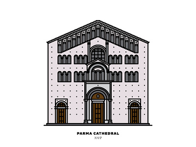 Parma Cathedral illustration architecture building graphicdesign illustration line lineart parmacathedral vector