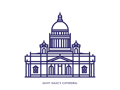 Saint Isaac's Cathedral | Saint Petersburg cathedral graphicdesign icon icondesign line lineart russia saintpetersburg vector