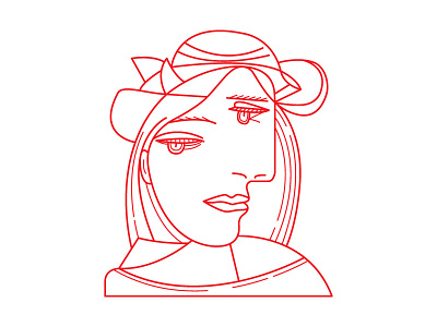 Picasso head illustration design graphicdesign illustration line lineart lines pablopicasso picasso vector