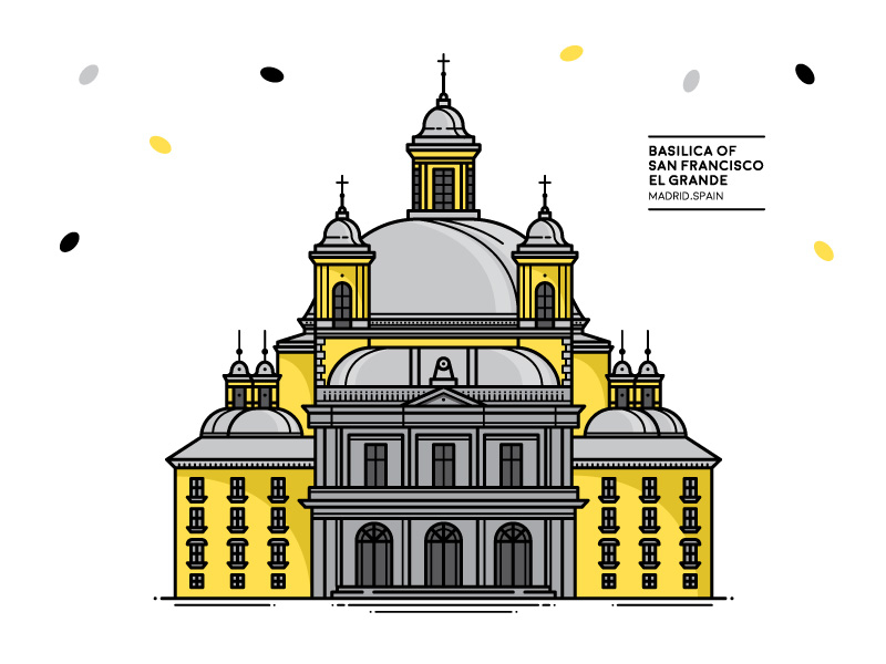 Basilica of San Francisco el Grande, Madrid adobeillustrator architecture basilica graphicdesign illustration lineart madrid spain vector