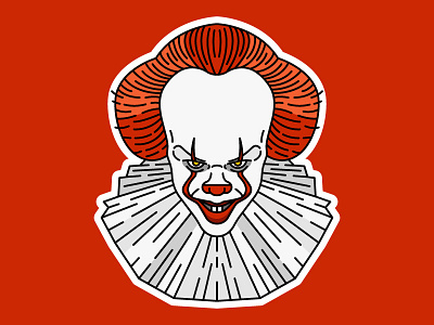 Pennywise | It 2017 design graphicdesign illustration it itmovie2017 lineart linedesign vectorart pennywise stephenking stroke strokeart