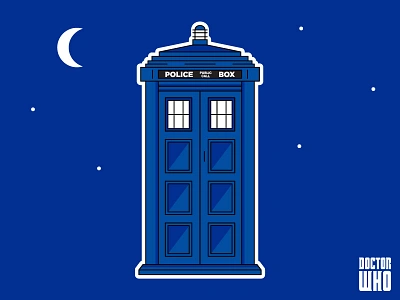 Police Box | Pull to open adobeillustrator doctorwho graphicdesign illustration lineart linedesign lines minimalistic policebox sticker tardis vectorart