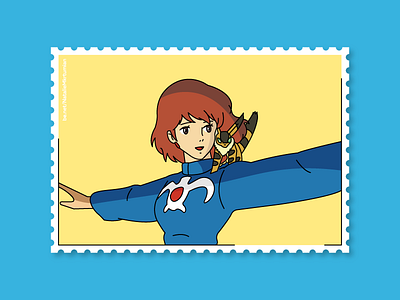 Nausicaa / Stamps collection anime artwork ghibli graphicdesign illustration lineart nausicaa stamps sticker studioghibli