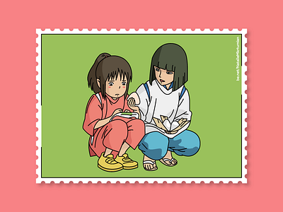 Spirited away / Haku & Tichiro / Stamps collection anime design ghibli haku illustration lineart spiritedaway stamps sticker studioghibli tichiro