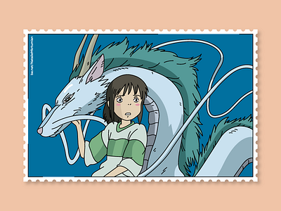 Spitited away / Tichiro & Dragon / Stamps collection anime design dragon ghibli haku illustration lineart spiritedaway stamps sticker studioghibli tichiro