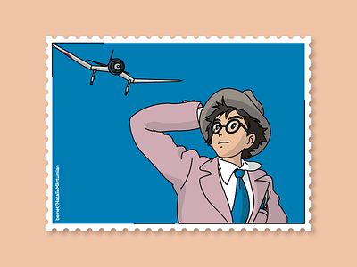 The wind rises / Stamps collection anime artwork design ghibli graphicdesign illustration lineart stamps sticker studioghibli thewindrises