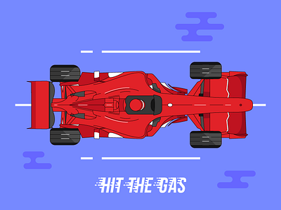 Hit The Gas bolid car formula formula 1 illustration lineart lines race racing red speed vector