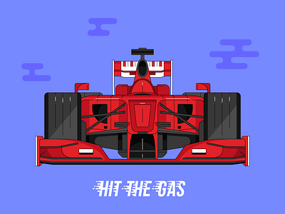 Hit The Gas bolid car formula formula 1 illustration lineart lines race racing red speed vector