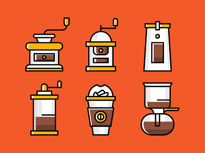 Coffee Icons Set coffee coffee bean coffeeicons coffeeshop graphicdesign icon icondesign icons icons set line art set vector