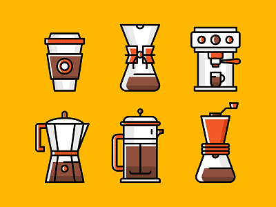 Coffee Icons Set coffee coffee bean coffeeicon coffeeshop graphic design icon icondesign icons icons set lineart set vector art