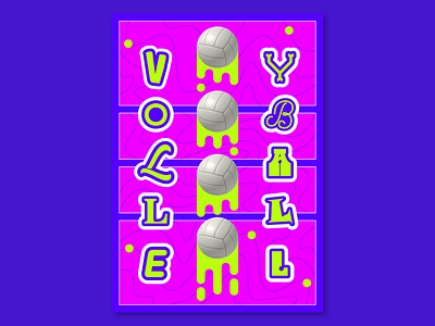Volleyball bright colors design graphicdesign illustraion neon neon lights poster posterdesign sport sport poster volleyball