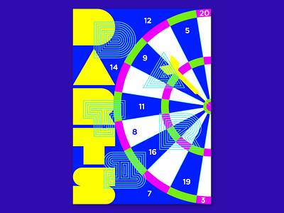 Darts darts design experiment graphicdesign illustration neon neon colors neon lights poster poster design sport sport poster