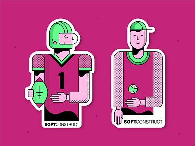 Football & tennis player stickers character design characters design football graphic design player players sport sticker sticker design stickers tennis