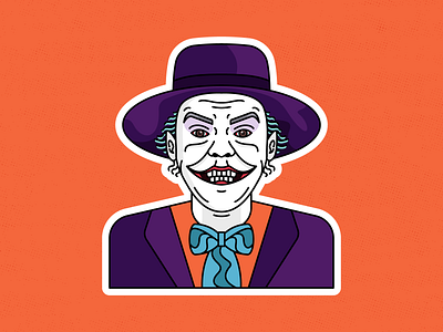Joker | Jack Nicholson batman batman 1989 clown design graphicdesign illustration jack nicholson joker joker illustration lineart sticker sticker design vector