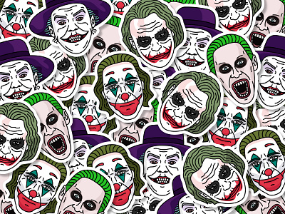 JOKERS | Stickers set batman graphicdesign heath ledger illustration illustrator jack nicholson jared leto joaquin phoenix joker joker movie stars sticker sticker design suicidesquad the dark knight vector