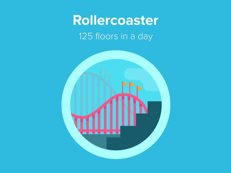 'Fitbit' Rollercoaster Badge badge fitbit flat design motion motion design