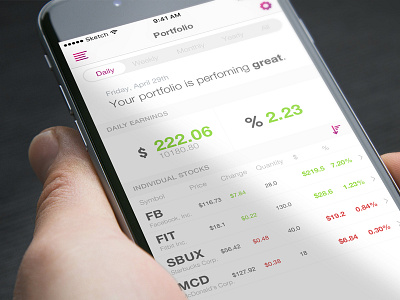 Stock Portfolio Dashboard clean dashboard fintech mobile portfolio stock portfolio stocks