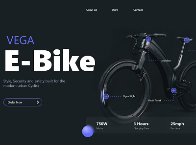 E-Bike Landing Page dailyui design designinpiration landing page landing page design ui uidesign uiux uiux designer uiuxdesign web design