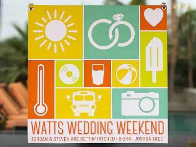 #LoveYaWatts colors icons identity joshua palm poster springs summer tree watts wedding