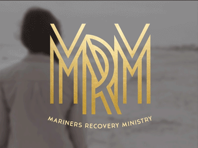 mrm reject art deco branding gif gold foil logo mariners church recovery