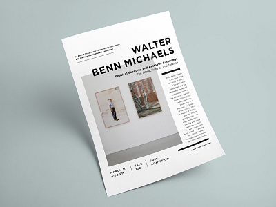 Walter Benn Michaels • MU Poster event flyer image layout mizzou mu poster print promotion walter been michaels
