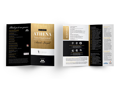 Event Programs • ATHENA International Awards Banquet athena international brochure event gold foil layout print program