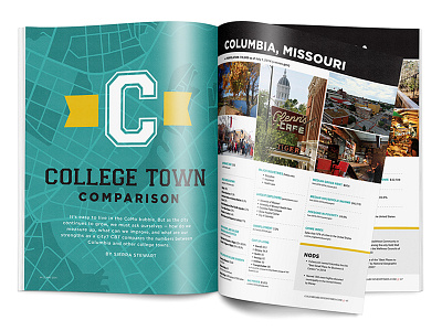College Town Comparison • CBT May 2016 Feature cbt college towns colorado columbia columbia business times editorial fort collins gainesville layout magazine missouri waco