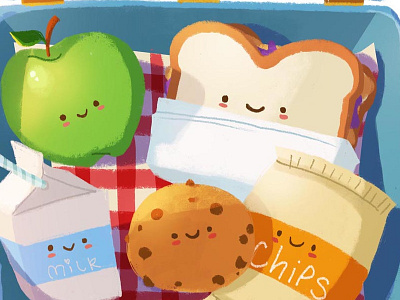 Lunch cute food illustration