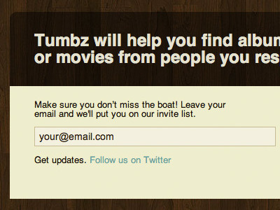 Tumbz Landing Page