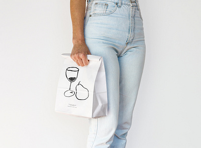 Counterpart take away bag argentina asis branding brunch cafe coffee shop design echo park food hand drawn identity illustration los angeles paper bag pear print restaurant take away vegan wine