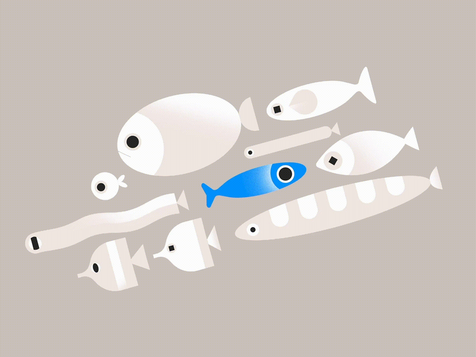 Bizzabo innovation asis branding fish forward identity illustration innovation loop swim
