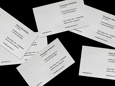 Our business cards argentina asis branding buenos aires business cards design stationery studio