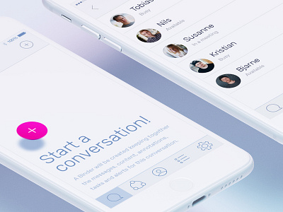 Light UI app branding chat device group ios iphone light material mobile ui wip