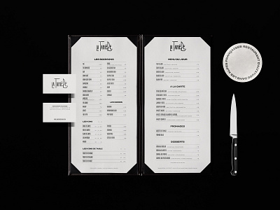 La Tanière Menu asis branding food identity menu print restaurant