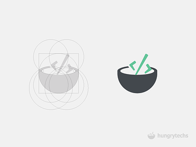 Hungry Techs Logo Design black bowl code css green guidelines html java javascript php sql techies