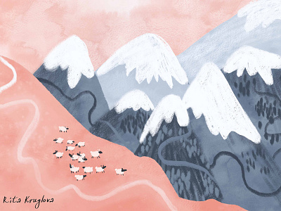 Mountains Glacier Illustration Georgia Kazbegi Happiness Forest