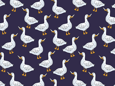 Dangerous goose with a knife. Seamless pattern. Illustration