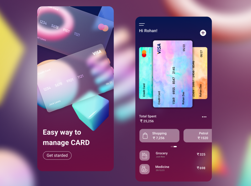 Card Managing App Interface by Nabajit Paul on Dribbble