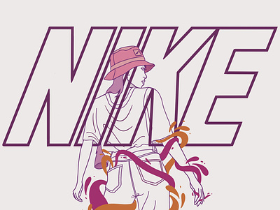 NIKE WOMEN artwork branding conceptual digital digitalillustration fashion graphic design illustration illustrator nike sportswear women