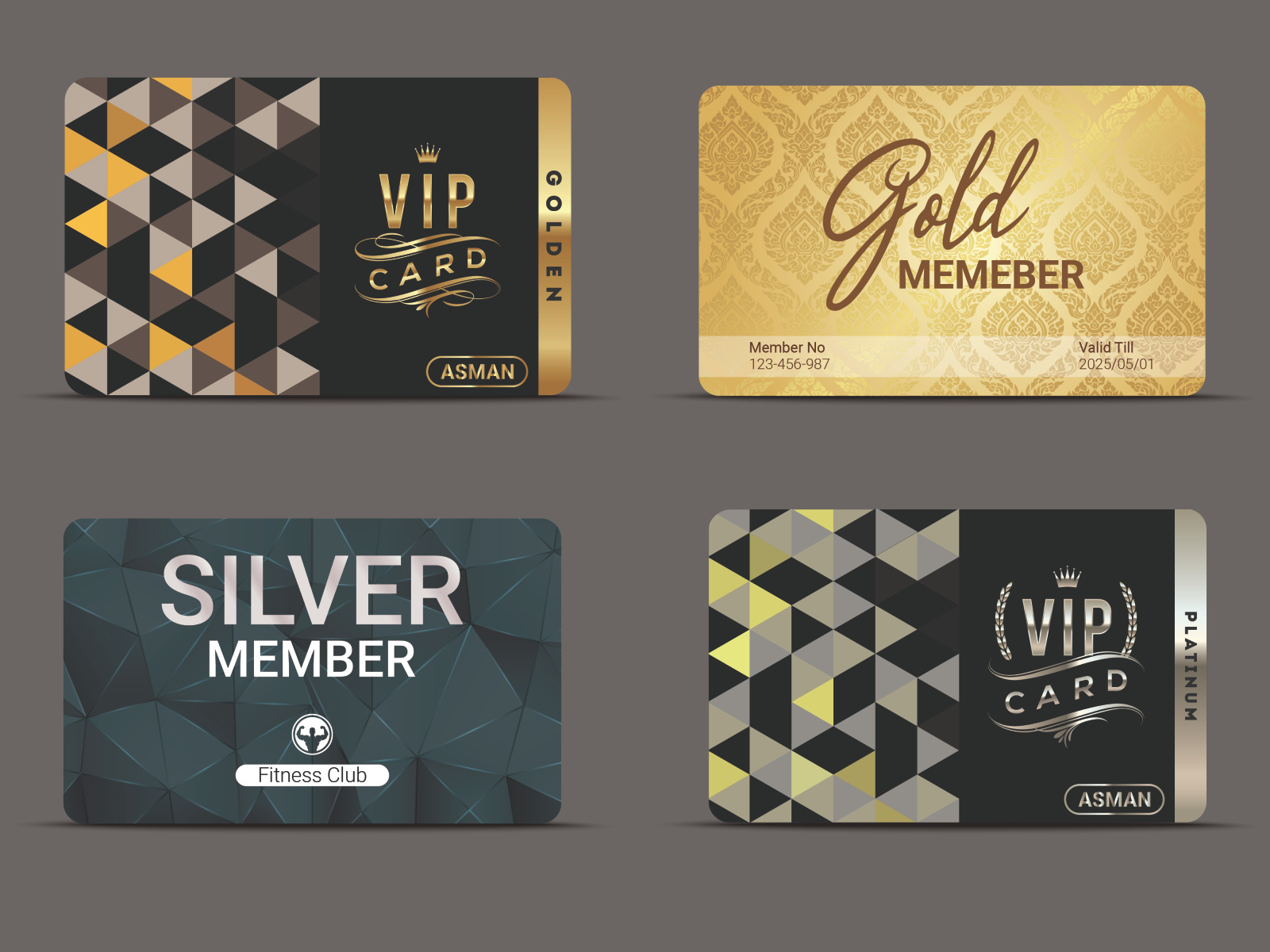 Gold Platinum Silver VIP Membership Cards By Easterly Dobey On 