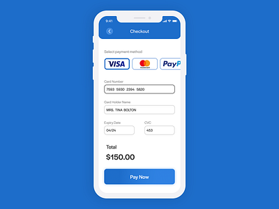 Daily UI Challenge - Day 2 (Credit Card Checkout)