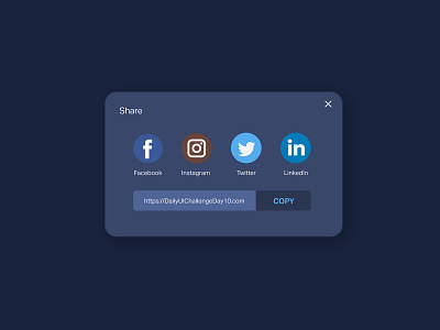Daily UI Challenge - Day 10 (Social Share) app branding daily 100 challenge dailyui dailyuichallenge design ui
