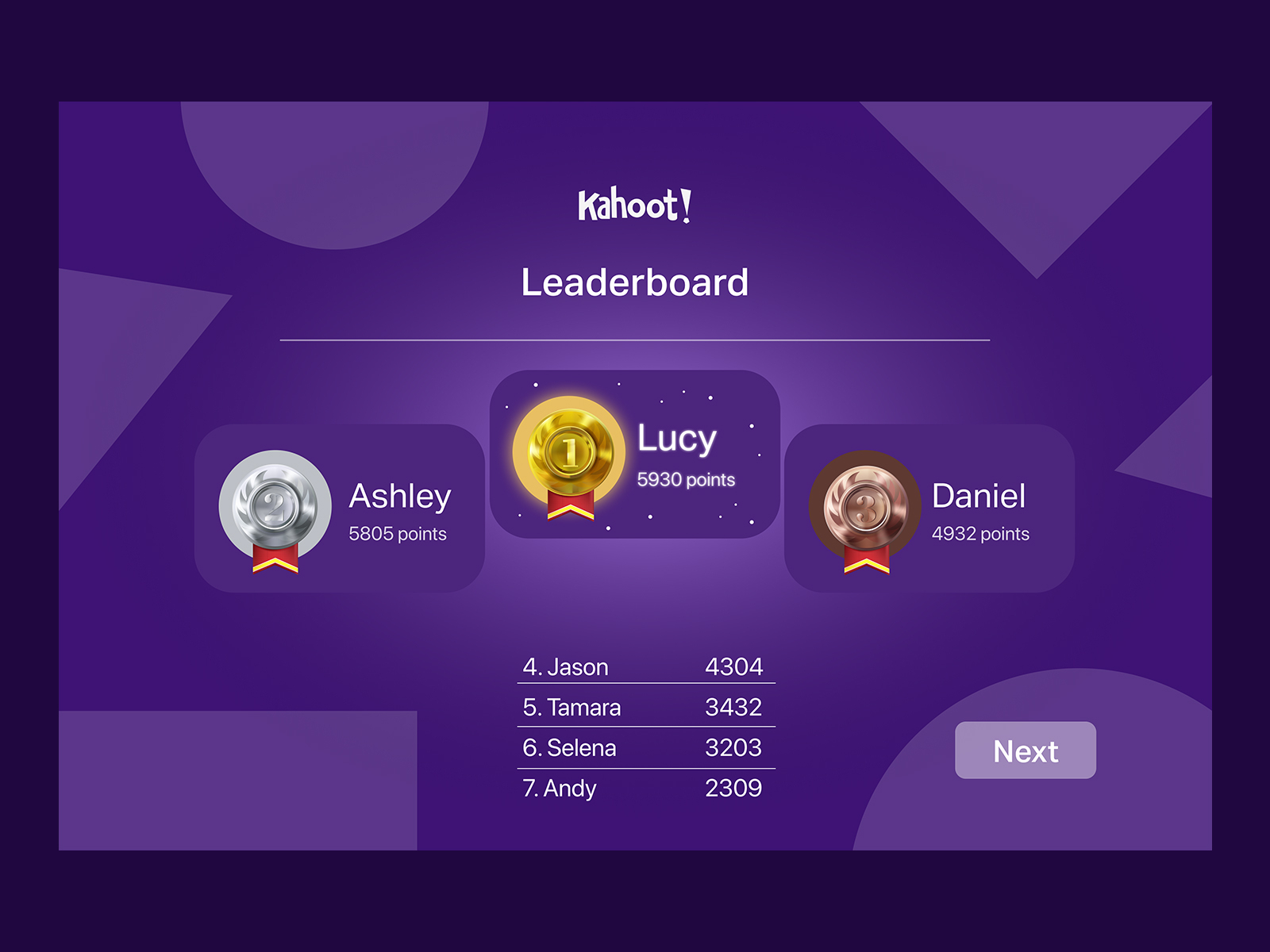 DAY 19. Daily UI Challenge. Game Leaderboard.