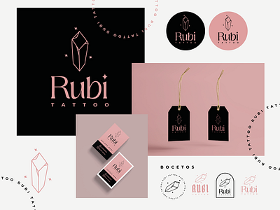 Brand design for Rubi Tattoo aesthetic brand design brand identity branding business card design businesscard graphicdesign logo tattoo logo vector