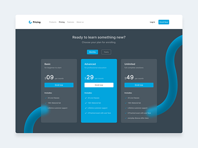 Pricing Table Page Design