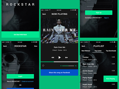 Rockstar Music App Design app design music song uiux