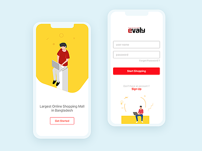 Evaly App 01 app apps apps design clean design ecommerce evaly interaction interface minimal ui ux