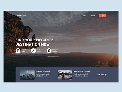 Homepage website(travel) branding clean design flat graphic design minimal ui ux web website