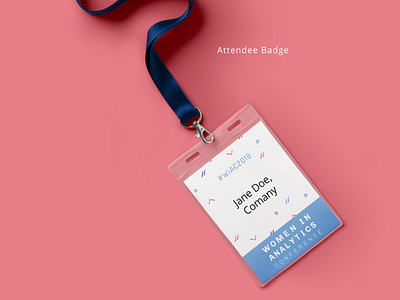 Facebook's Women In Analytics Conference Design badge design events gradient pink poster powerpoint design purple